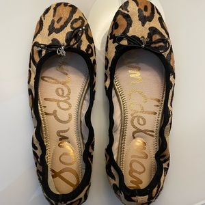 Sam Edelman Felicia Leopard Cow Hair Flats